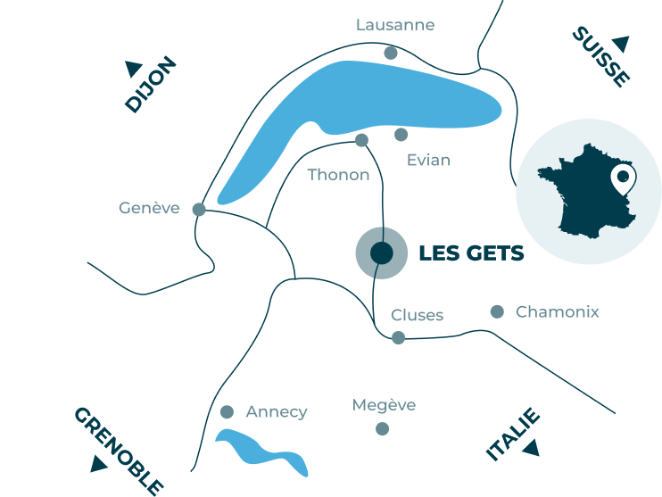 Carte localisant la station des Gets