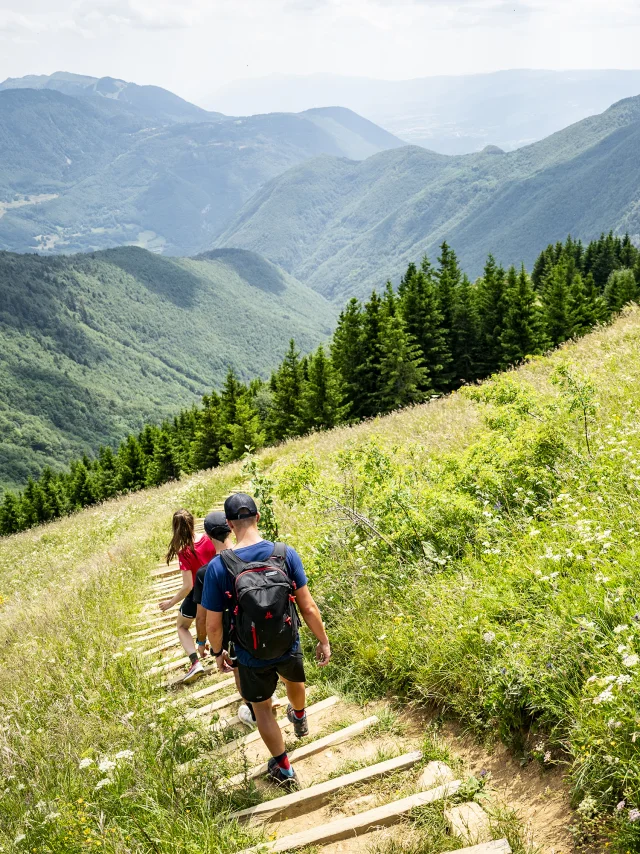 Randonnée groupe et paysage
