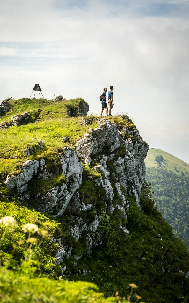 Randonnée groupe et paysage