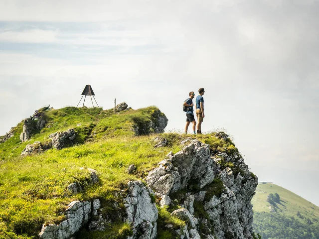Randonnée groupe et paysage