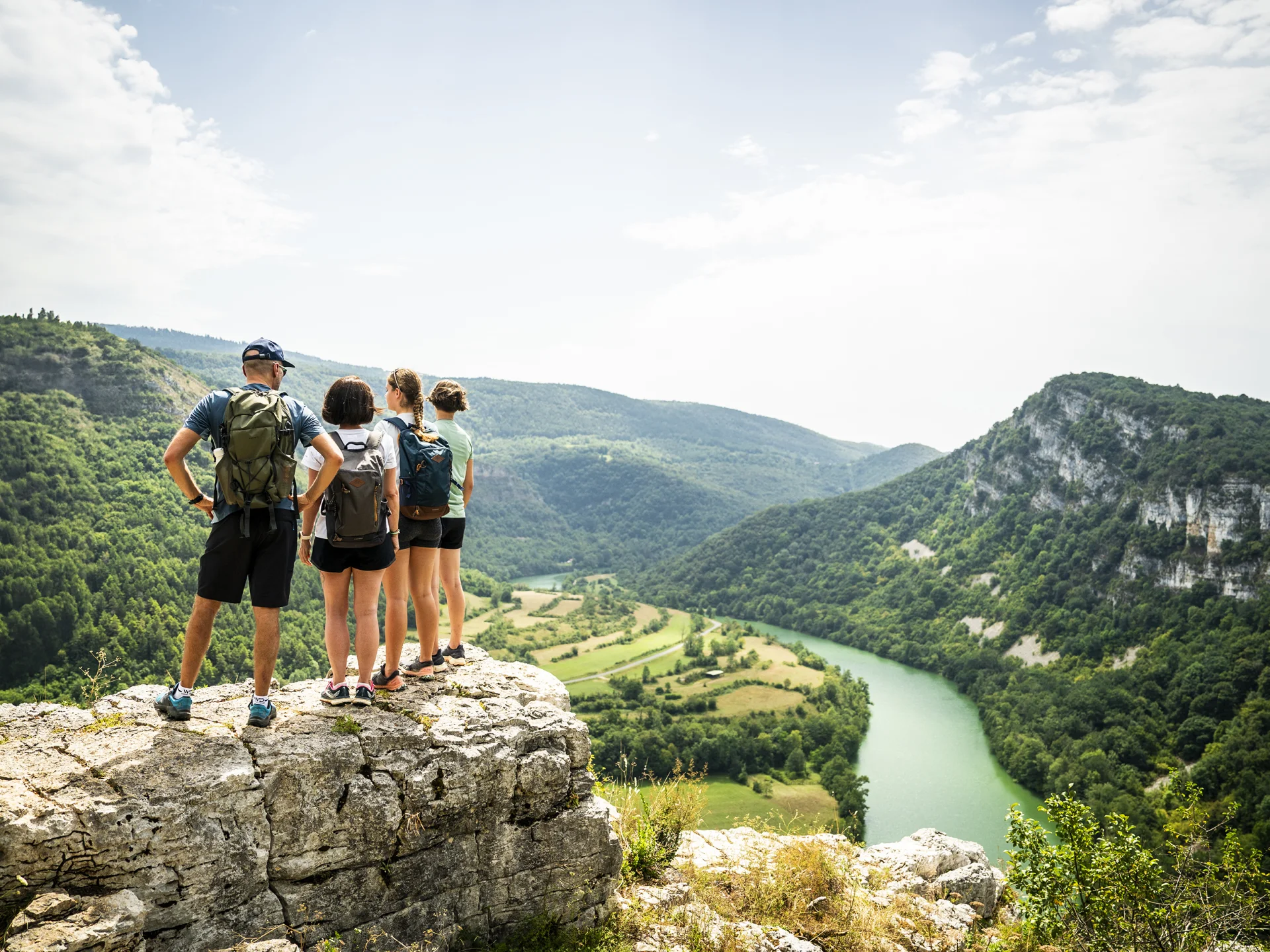 Randonnée groupe et paysage