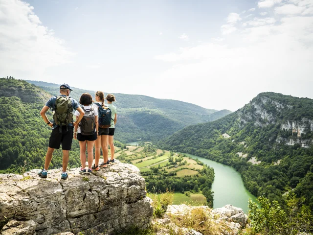 Randonnée groupe et paysage