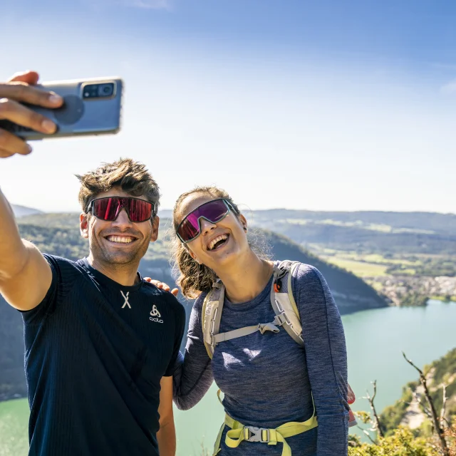 Selfie über dem See von Nantua