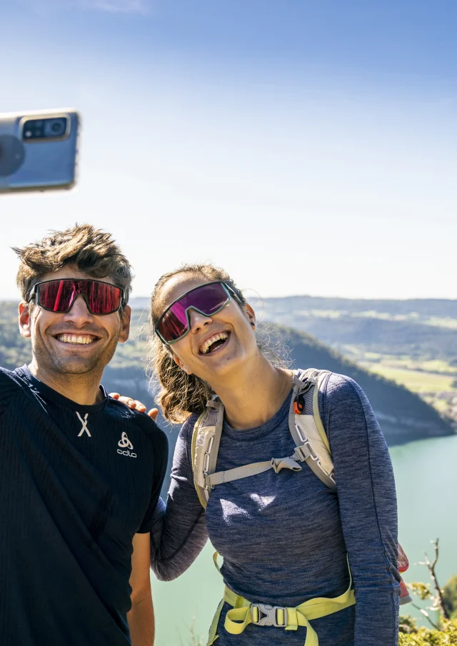 Selfie über dem See von Nantua