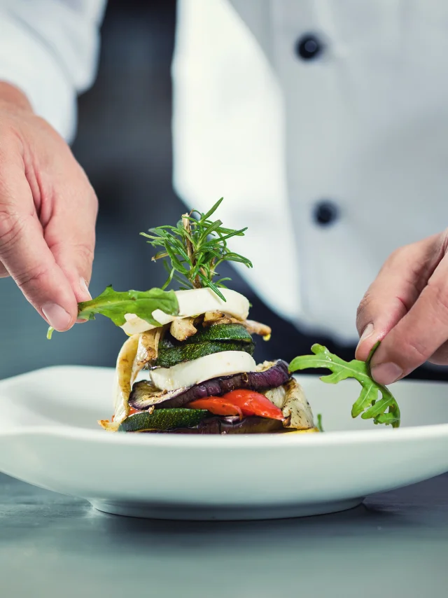 Gastronomy preparing a dish