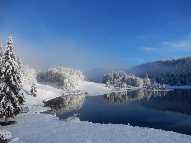 Paysage du lac Genin en hiver