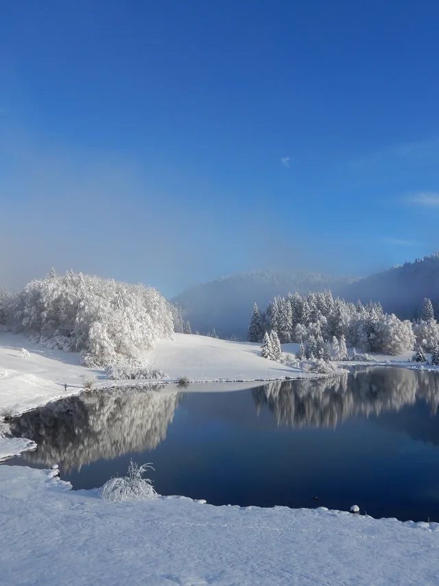 Paysage du lac Genin en hiver