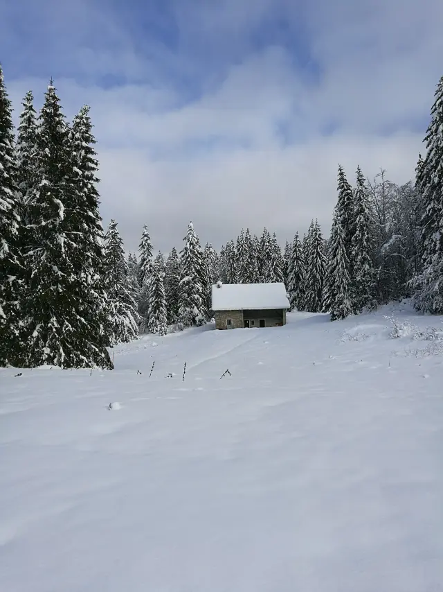 Paysage de Giron en hiver
