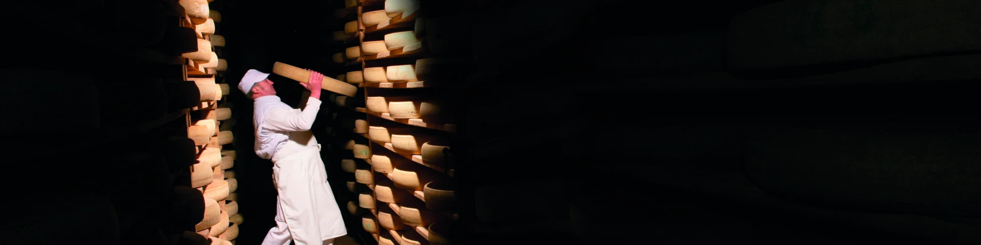 Comté cheese maturing cellar