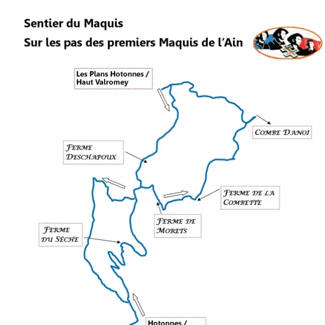 Carte du Sentier du Maquis sur le Plateau de Retord