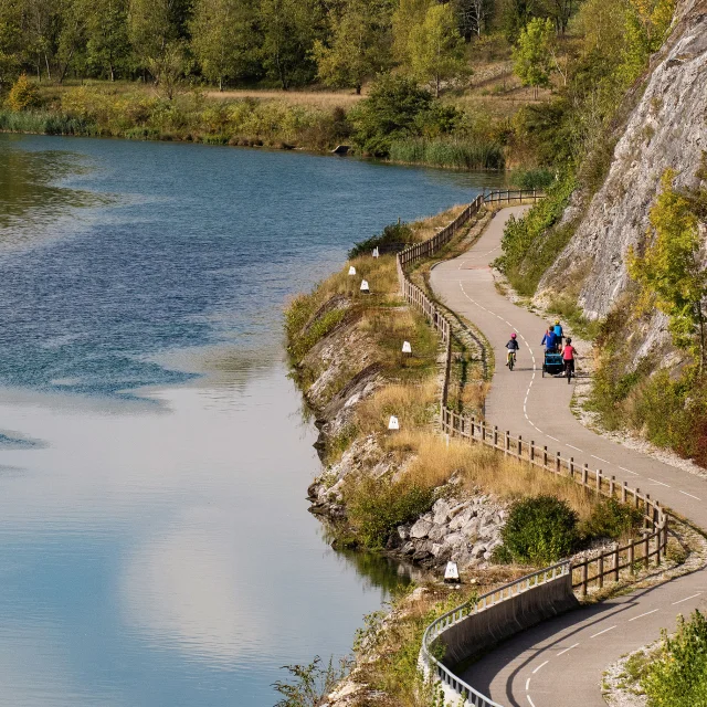 ViaRhôna l'EuroVelo à Masigienu-de-Rives, dans l'Ain