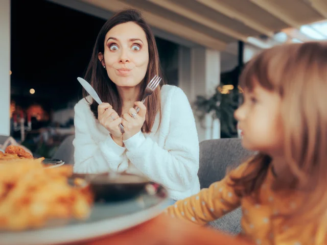 Au restaurant en famille