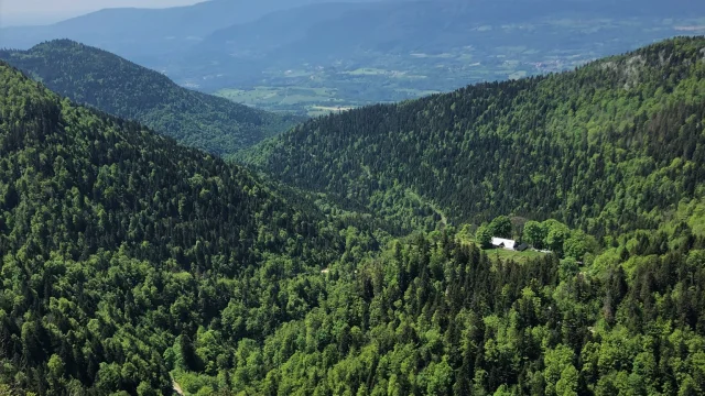 Vue du Chalet d'Arvières, massif du Grand Colombier