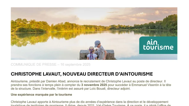 Cp Christophe Lavaut Nouveau Directeur Aintourisme