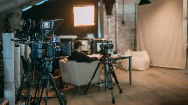 Professional,Cinema,And,Video,Camera,On,The,Set.,Shooting,Shift,