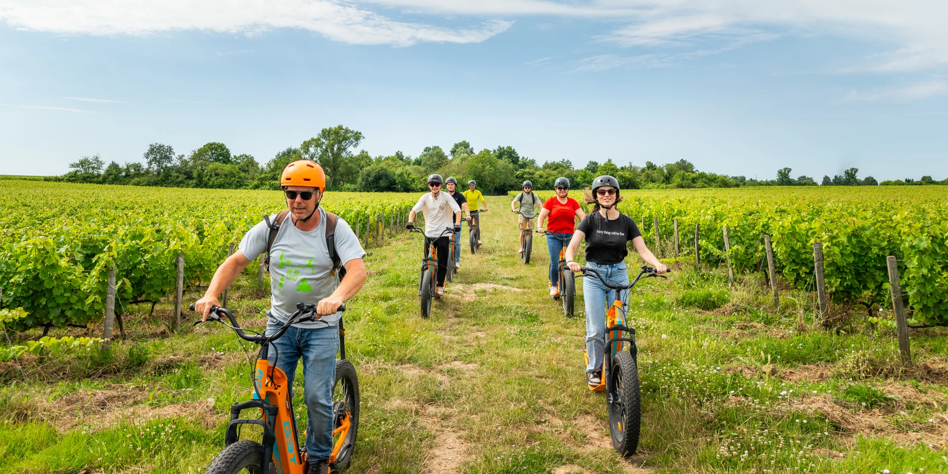 Trottinettes de Trottxway dans les vignes en Touraine