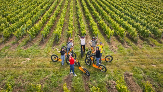 séminaires incentive teambuildings trottinettes dans les vignes à Rochecorbon avec Trottxway