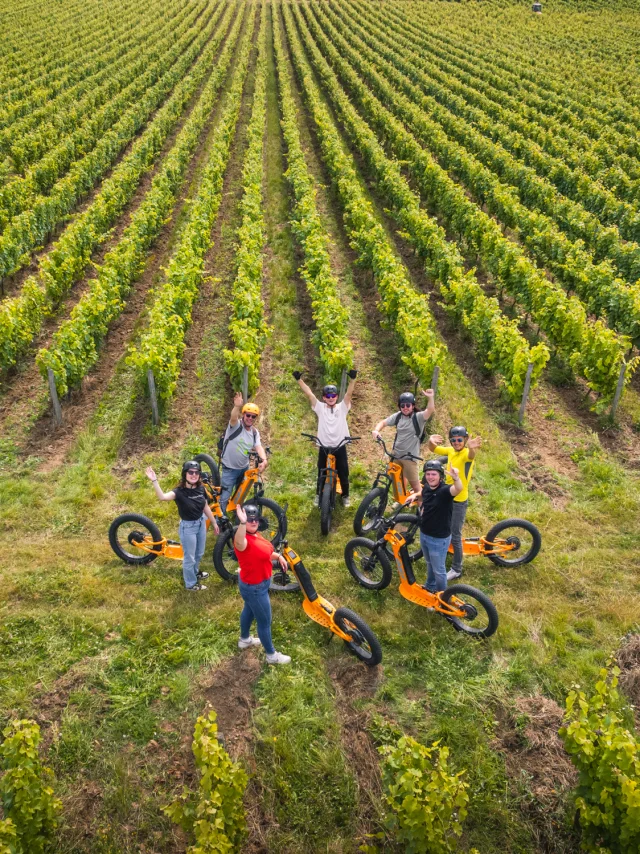 séminaires incentive teambuildings trottinettes dans les vignes à Rochecorbon avec Trottxway