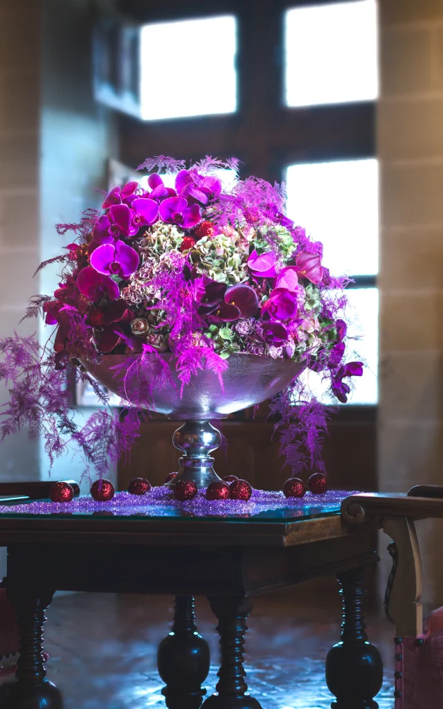 Composition florale au château de Chenonceau