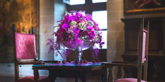 Composition florale au château de Chenonceau