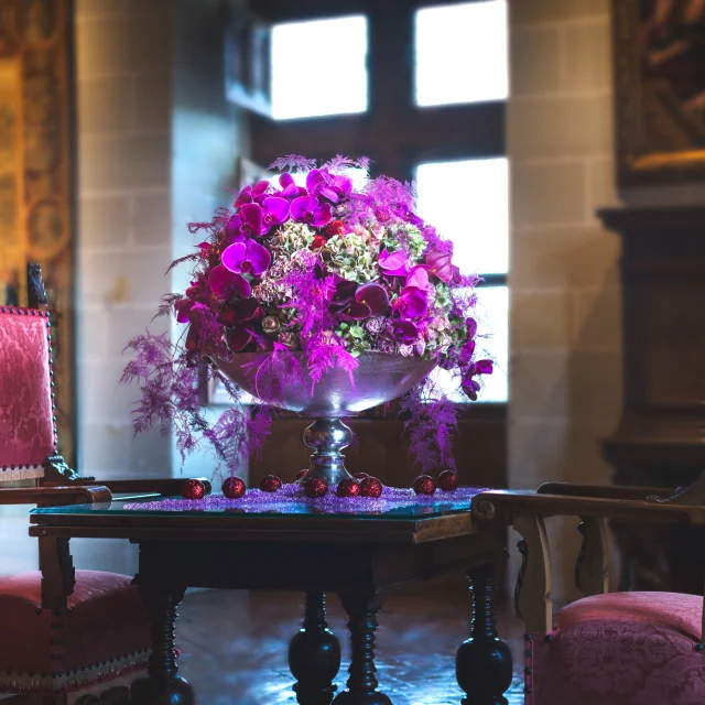Composition florale au château de Chenonceau