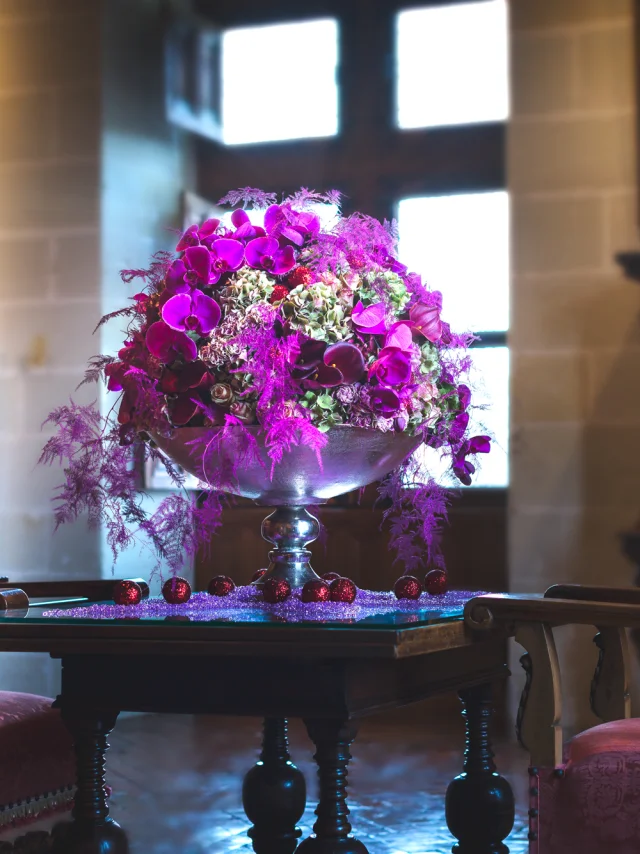 Composition florale au château de Chenonceau