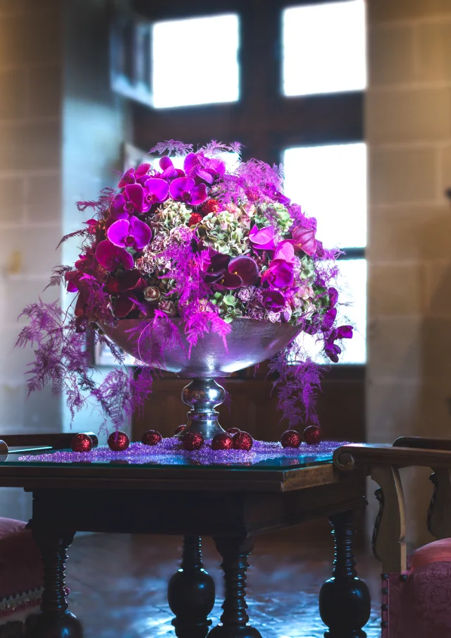 Composition florale au château de Chenonceau