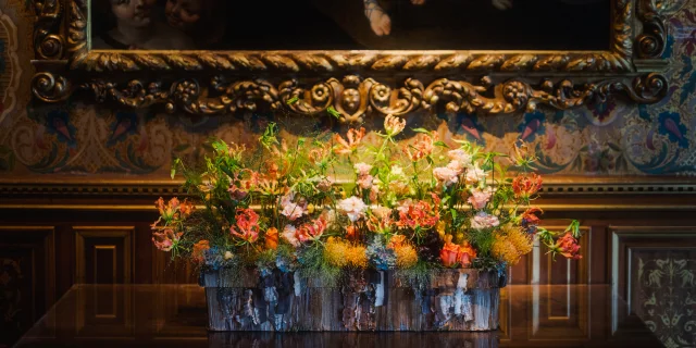 Composition florale au château de Chenonceau
