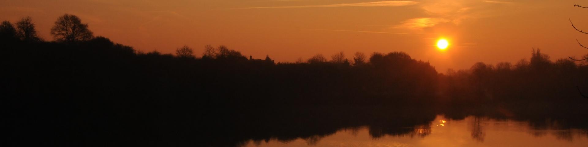 Sunset over the quarry at Saint-Ouen-de-Mimbré