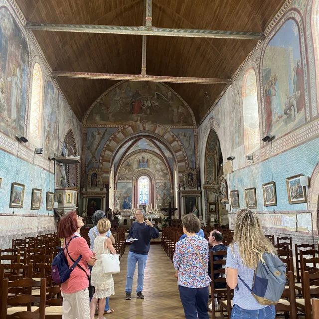 Visite de l'Église d'Ancinnes par Monsieur ALLEAUME à l'occasion des animations estivales de l'Office de Tourisme - juillet 2023