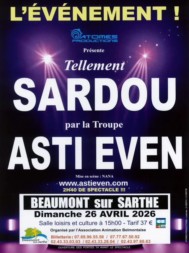 Spectacle Tellement Sardou - Beaumont-sur-Sarthe - 26 avril 2026