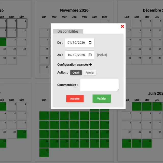 Ouvrir Fermer Des Dates Ingenie