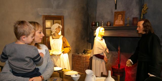 Family visit to the Wax Museum The life of the Saint Curé d'Ars