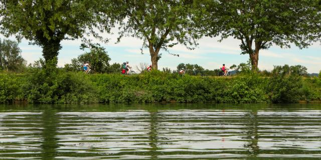 Cycling on the Voie Bleue in Parcieux