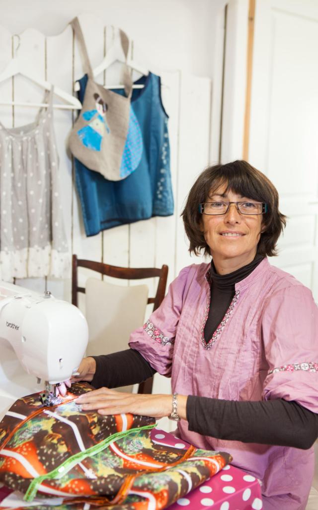 Sylvia Chambard, dressmaker in Trévoux.