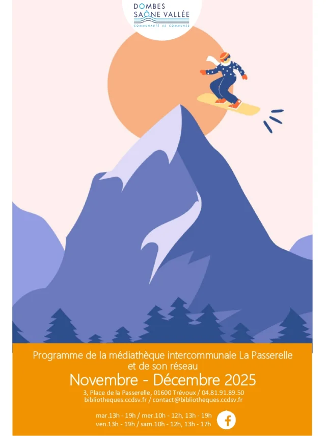 Programme Médiathèque Trévoux Novembre-décembre 2025