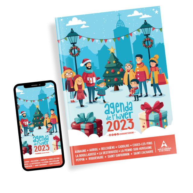 Mockup de l'agenda de l'hiver 2023