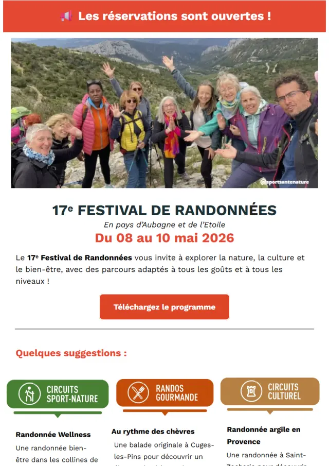 Newsletter Festival De Randonnées 2026