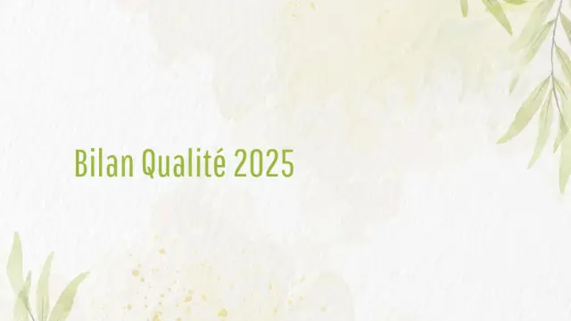 Bilan Qualité 2025