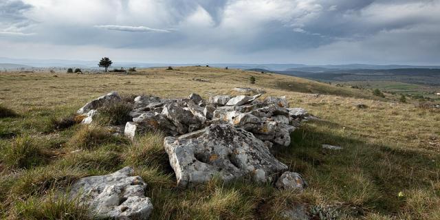 Causse Méjean gray sky Lozère.