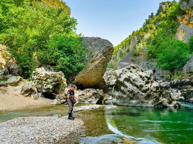 A fisherman on the banks of the Gorges du Tarn
