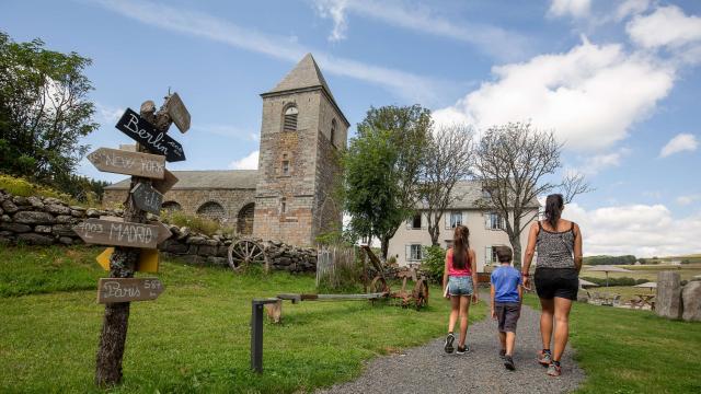 Family in the village of Aubrac.