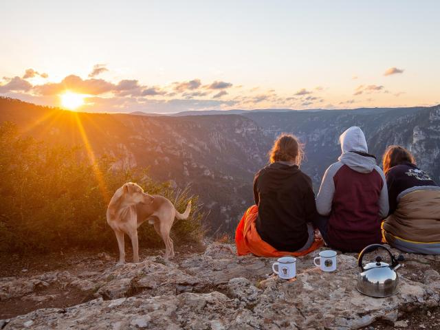 Coucher de soleil au Point Sublime sur le Causse de Sauveterre