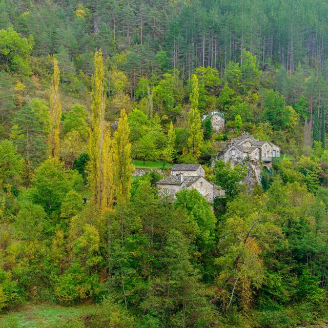 Hameau la Sablière automne gorges du tarn.