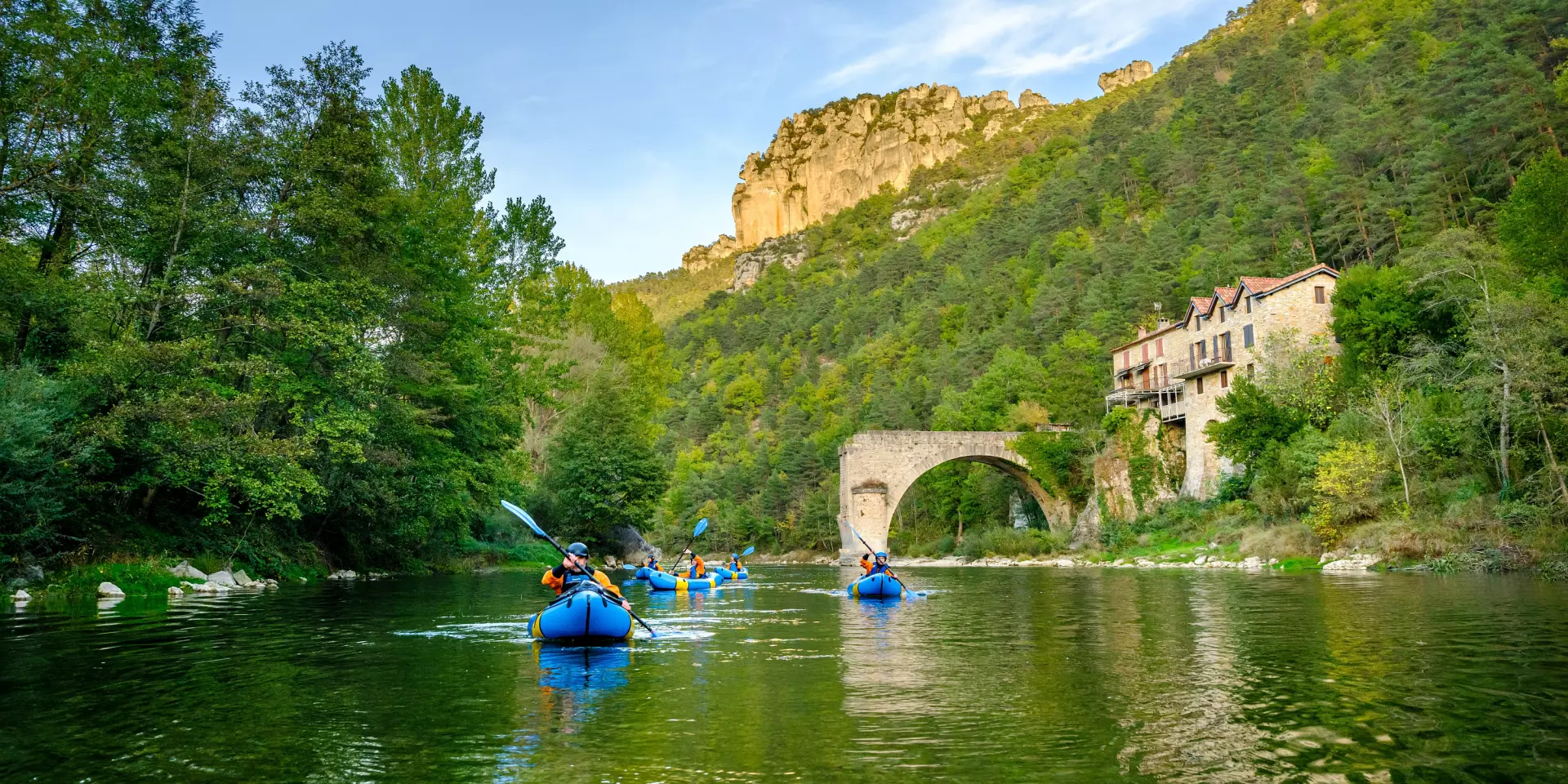 canoë le Rozier pont cassé