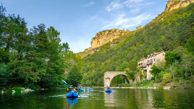canoe le Rozier broken bridge