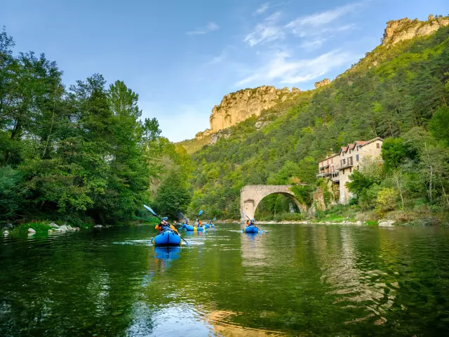canoë le Rozier pont cassé