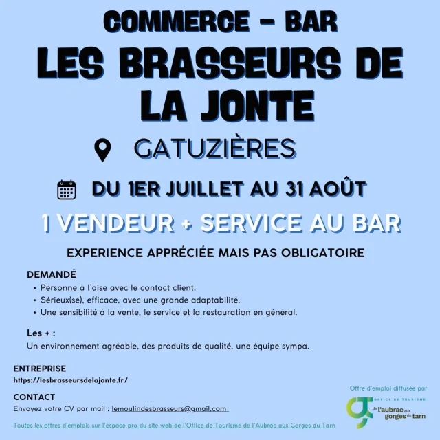 Offres D'emplois Les Brasseurs de la Jonte