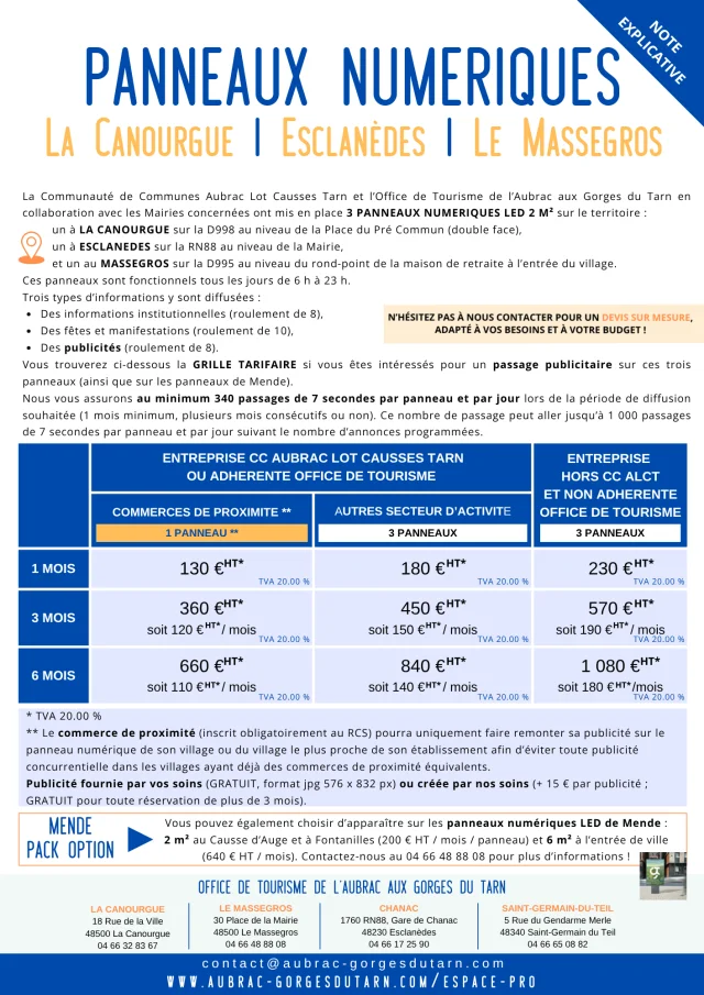 Note Explicative Panneaux Lumineux