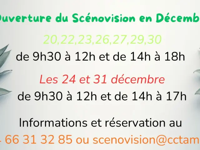 Horaires Scenovision Decembre 2025